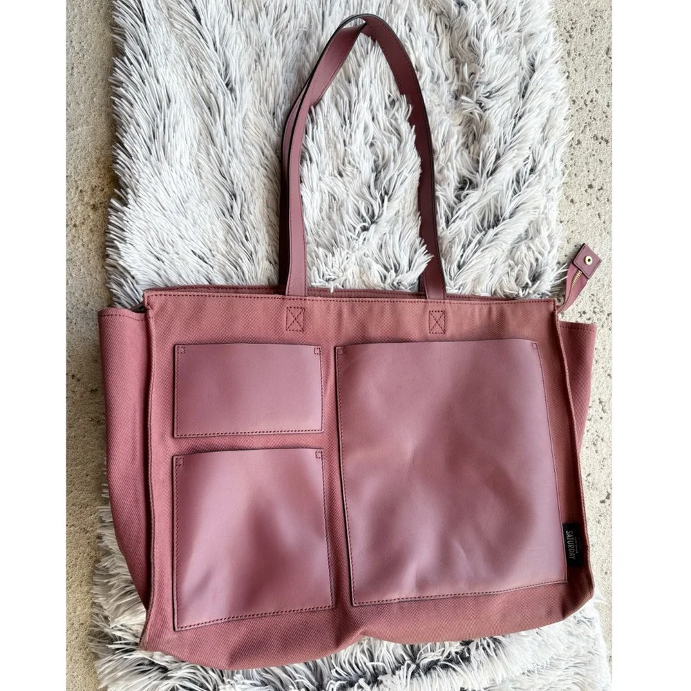 Kate Spade Saturday Mauve‎ Multi Pocket Canvas Tote